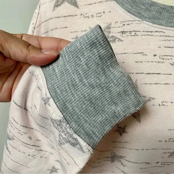 Splendid Pink Gray Star Lounge Sweatshirt Small Cozy Soft Pullover Casual - Picture 8 of 16